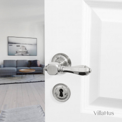 Drrhandtag - Inomhus - Nickel - Platt Rosett och nyckelskylt - MEDICI - Trskruvar