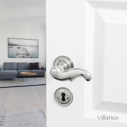 Drrhandtag - Inomhus - Rosetter och nyckelskylt - Nickel - Weingarden 97 mm