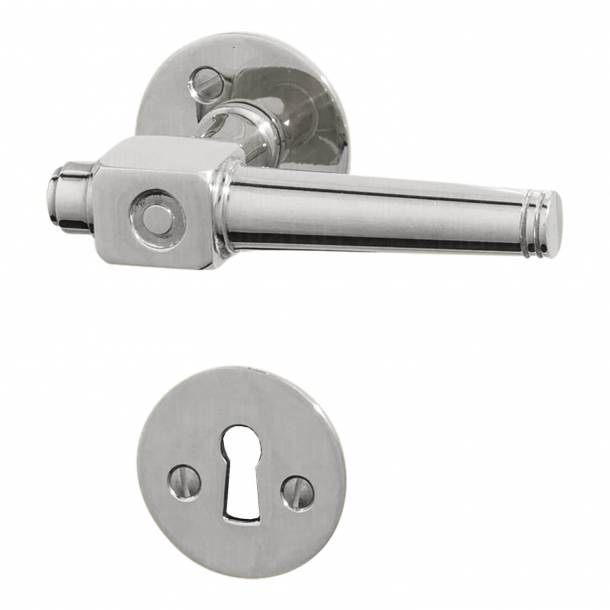 Drrhandtag - Inomhus - Teaterhandtag - Slt rosett - Nickel - Nya drrar