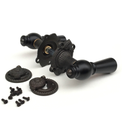 Tr drgreb - Indendrs, Sort tr/ stbejern, Antik, Se-Jensen &amp; Co.