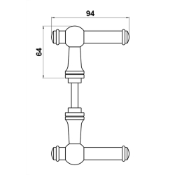 Drrhandtag (set) - Polerad krom - CREUTZ 94 mm