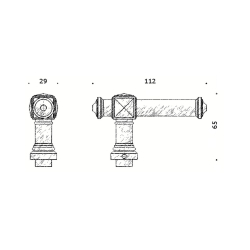 Indoor door handle on long plate - ULLMAN 112 mm - Nickel