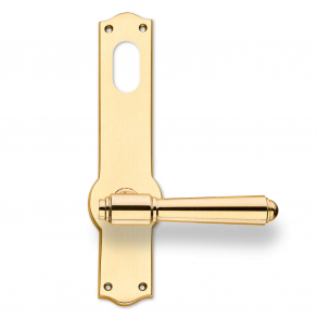 Drrhandtag - Utomhus - Mssing - Lngskylt med dubbel cylinderhl - Modell BRIGGS 127 mm