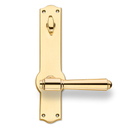 Drrhandtag - Utomhus - Mssing - Lngskylt med vridningar och Cylinderhl - Modell BRIGGS 127 mm