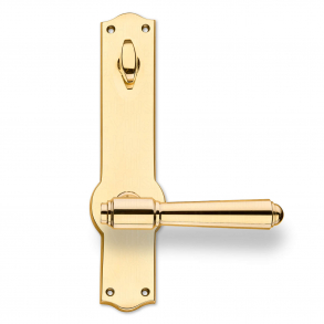 Drrhandtag - Utomhus - Mssing - Lngskylt med vridningar och Cylinderhl - Modell BRIGGS 127 mm