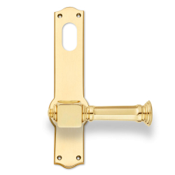 Klamka zewn&#281;trzna - Mosi&#261;dz - Szyld d&#322;ugi z podwjnym cylindrem - Model NEUMAN 135 mm