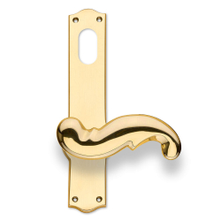 D�rrhandtag - Utomhus - M�ssing - L�ngskylt med dubbel cylinderh�l - Modell WEINGARDEN 127 mm