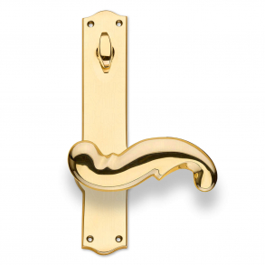 Drrhandtag - Utomhus - Mssing - Lngskylt med vridning och cylinderhl - Modell WEINGARDEN 127 mm