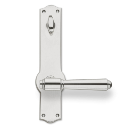 Drgreb - Udendrs - Blank nikkel - Langskilt med vrider og ovalt cylinderhul - Model BRIGGS 127 mm