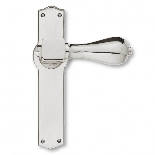Door handle - Nickel Plated - AMBRUS, Plain back plate