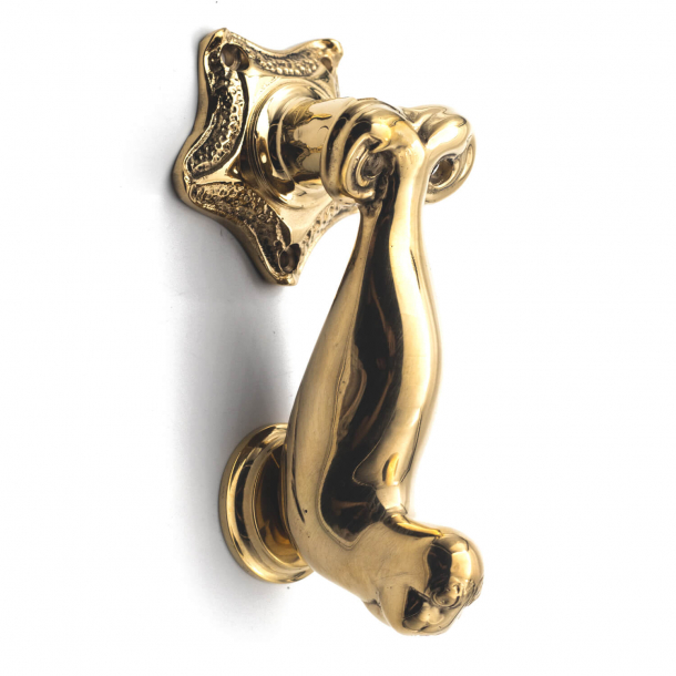 Door knocker - Brass without lacquer - 140 x 62mm - Model WALRUS