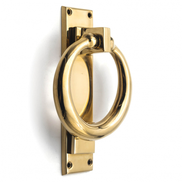 Door Knocker, Brass Ring on plate, Model BASTIN