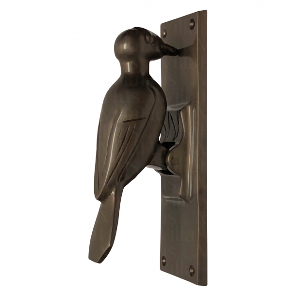 Door knocker, Woodpecker, Browned brass, Gunnar Westman - 215 mm