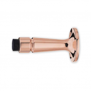 Door stop - Copper - Wall model - Black rubber top
