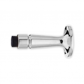 Door stop - Chrome plated - Wall model - Black rubber top