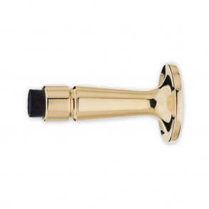 Door stop - Brass - Wall model - Black rubber top
