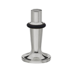 Door stopper - Blank Nickel - Black rubber cravings - Floor mounting