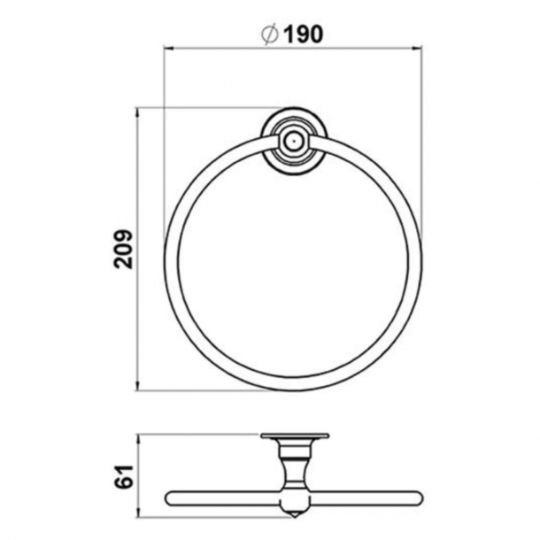 Wieszak na r&#281;cznik - Mosi&#261;dz - 190 mm - Model TB25