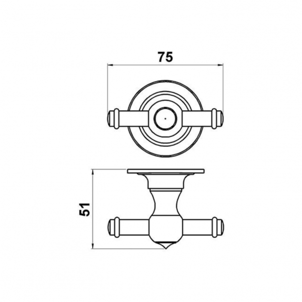 Hook, double - Brass - Model TB27
