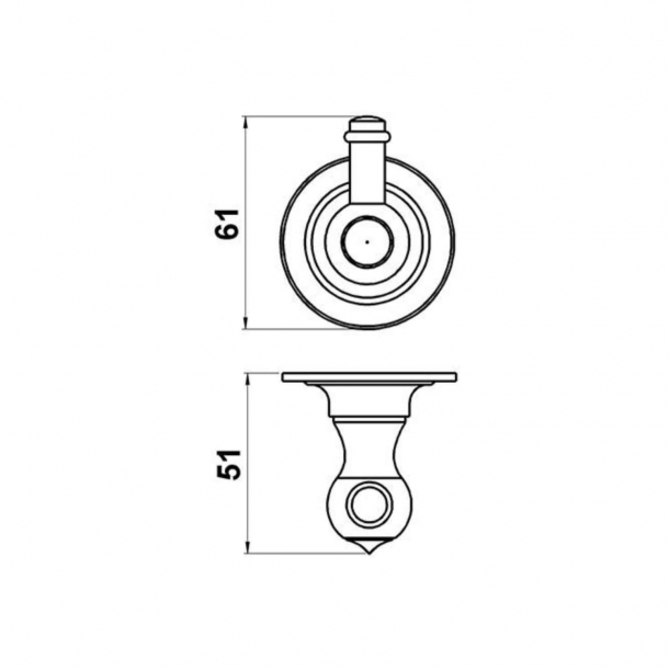 Hook, single - Brass - Model TB26