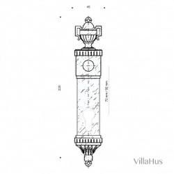 Door handle - Empire - Brass - Exterior - Back plate with europrofile - 72 mm