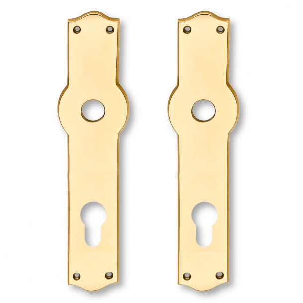 Backplates - Brass (set) Euro Profile lock- AMALIENBORG cc92mm