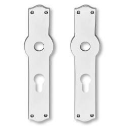 Door handle - Exterior - Backplate with Europrofile - cc92 mm - Nickel - Medici