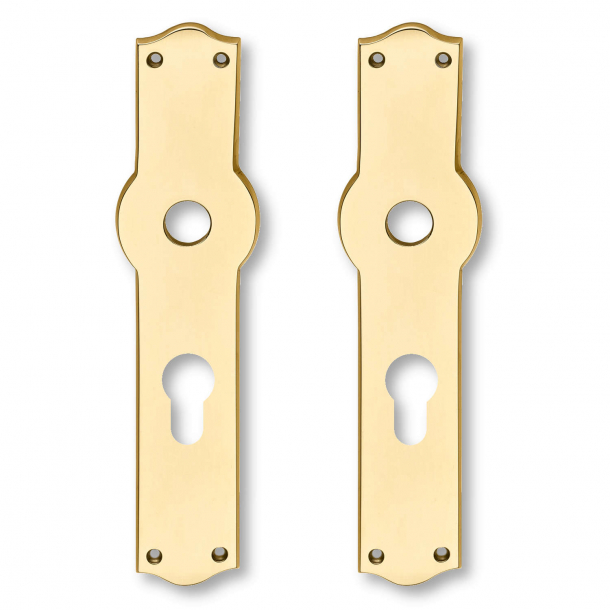 Backplates - Brass (set) Euro Profile lock- AMALIENBORG cc72mm