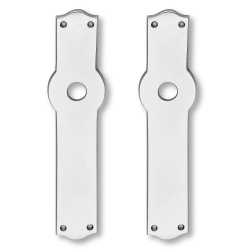 Indoor door handle on long plate - ULLMAN 112 mm - Nickel