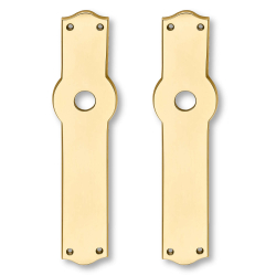 Trgriff auf Rckplatte - Messing ohne Lack - Modell HAGMAN