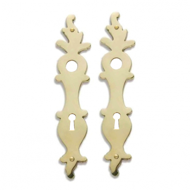 Rococo back plate with keyhole - Brass - Model COLLET - 230 mm