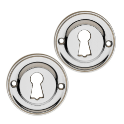 Trgriffe an verzierten Rosetten - Innen - Poliertes Nickel - ULLMAN - Holzschrauben