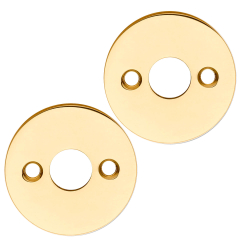 Door handle interior - Brass - Smooth Rosettes - PERROT 88 mm