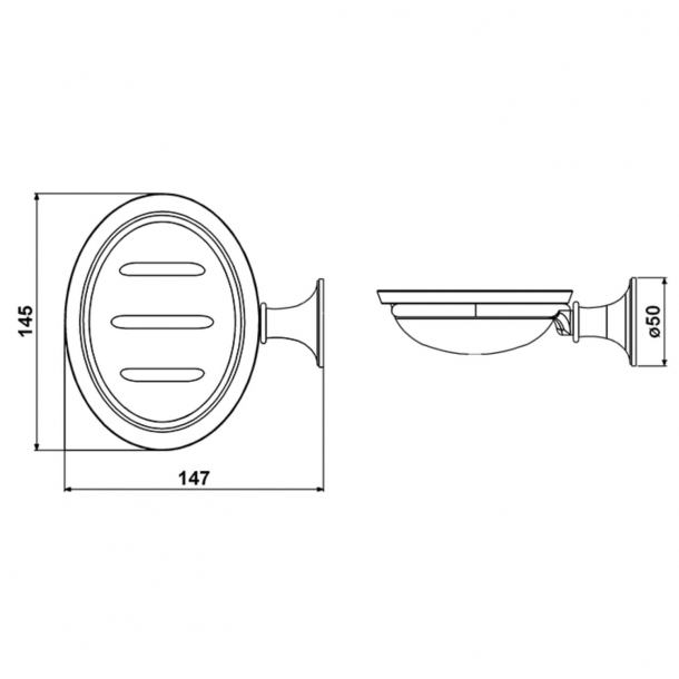 Mydelniczka - Montowana do &#347;ciany - bia&#322;a porcelana i mosi&#261;dz - model TB36