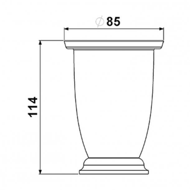 Tooth Mug - White bone china and Brass - Model TB35
