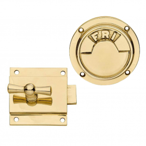 Toiletl�sekasse - Optaget/Fri - Messing - Model TB11