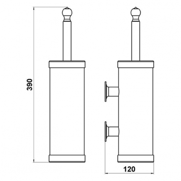 WC Cleaning Brush - Brass - freestanding - Model TB24