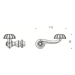 Door handle interior, Brass - rosette and escutcheon - BALFOUR 112 mm