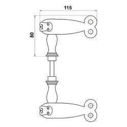 Klamka na d&#322;ugim szyldzie - Mosi&#261;dz - Mors - cc92mm