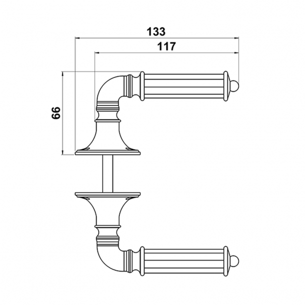 Door handle on rosette (set) - Brass and White Bakelite - ASTOR