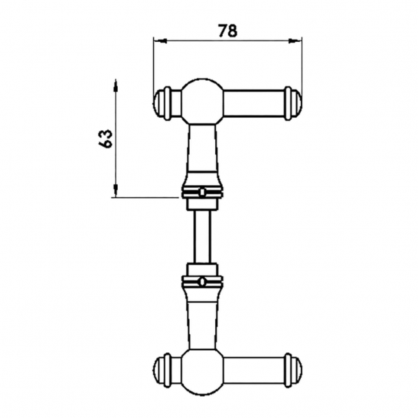 Trgriff (Satz) - Messing - CREUTZ 77 mm