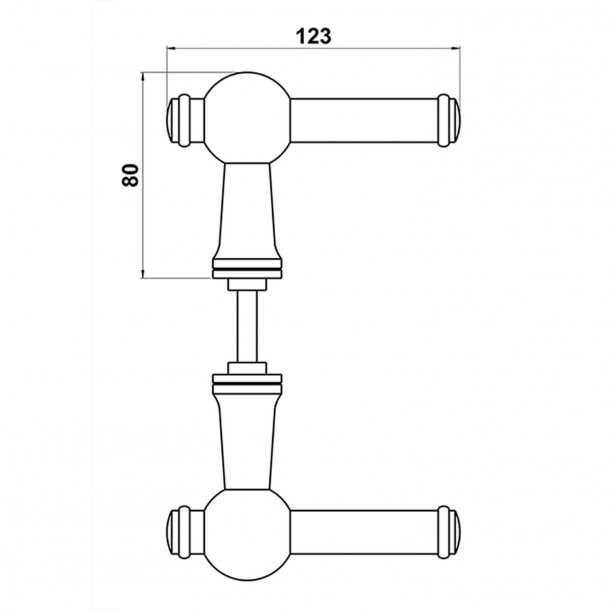 Trgriffe - Auenbereich - Nickelrosette - CREUTZ 123 mm