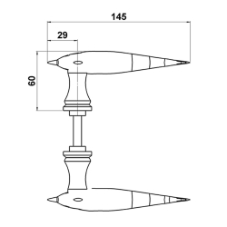 Door handle - Brass - DOLPHIN 145 mm