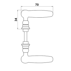 Door handle (set) - Brass - WEINGARDEN 70 mm