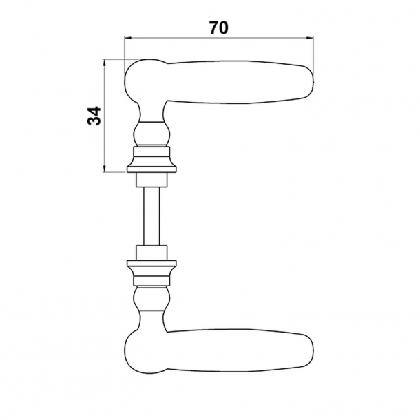 Door handle (set) - Brass - WEINGARDEN 70 mm
