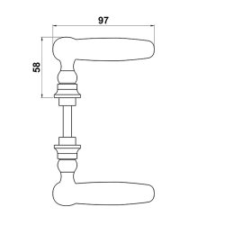 Door handle - Interior - Browned Brass - WEINGARDEN 97 mm