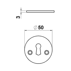 Nyckelskylt  (sett ) Mssing - skruvar igenom - cc27mm