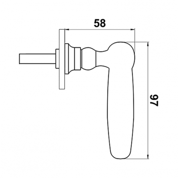 Patio door handle - Right - Brass - narrow rosette - Model WEINGARDEN