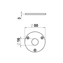 Chrome rosettes (sets) - Wooden cushions - 3 holes