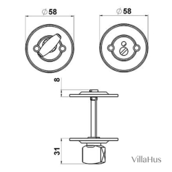Klamka - Wn&#281;trze z blokad&#261; prywatno&#347;ci - Mosi&#261;dz - BRIGGS 112 mm